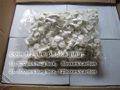 coin tissue packaging